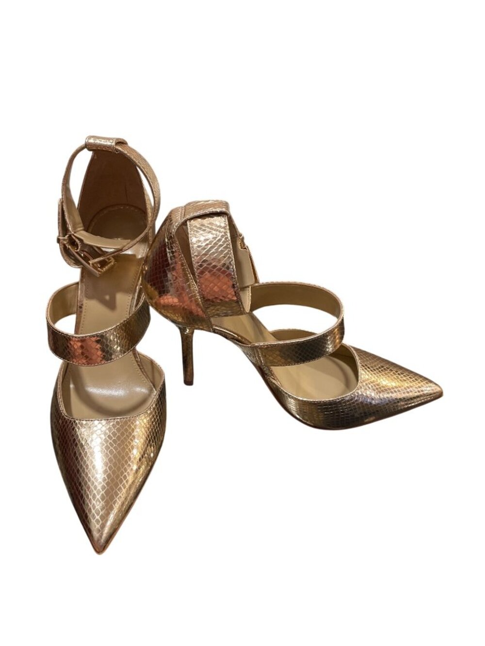 Michael Kors wms authentic gold croc design 4" stilleto heels shoes sz 8M SKU 10
